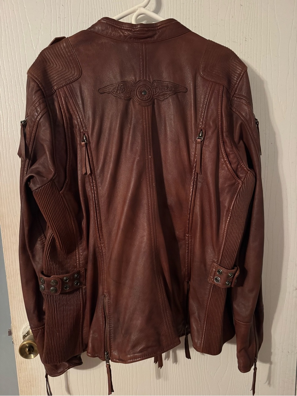 Harley-Davidson Brown Leather Riding Jacket - Picture 5 of 9